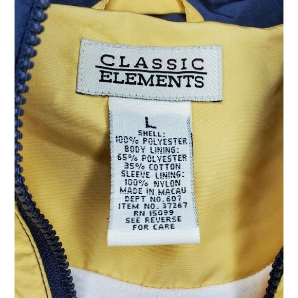 Rare Mint Condition Classic Element Yellow/Navy Blue Full Zip Windbreaker Jacket - Picture 8 of 9